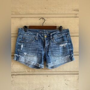 American Eagle Outfitters Distressed Blue Jean Shorts